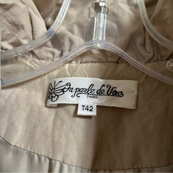 On Parle De Vous Ruffled Neck Belted Trench-coat in Beige XL - Picture 6 of 16